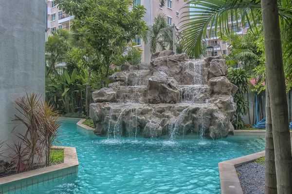 Tailandia Pattaya 2018 Piscina Patio Del Condominio Amazon — Foto de Stock