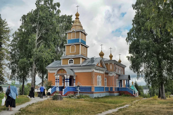 Russie Carélie 2013 Vazheozersky Spaso Preobrazhensky Monastère Masculin Église Orthodoxe — Photo