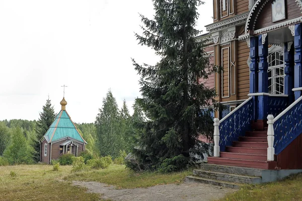 러시아 카렐리야 2013 Vazheozersky Spaso Preobrazhensky 수도원 Interposelyok의 Vazha에 카렐리야 — 스톡 사진