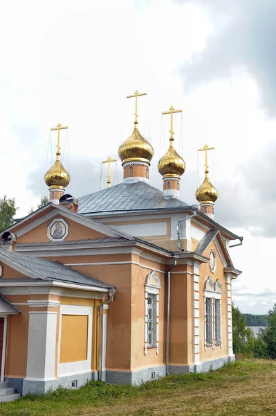 Russie Carélie 2013 Vazheozersky Spaso Preobrazhensky Monastère Masculin Église Orthodoxe — Photo