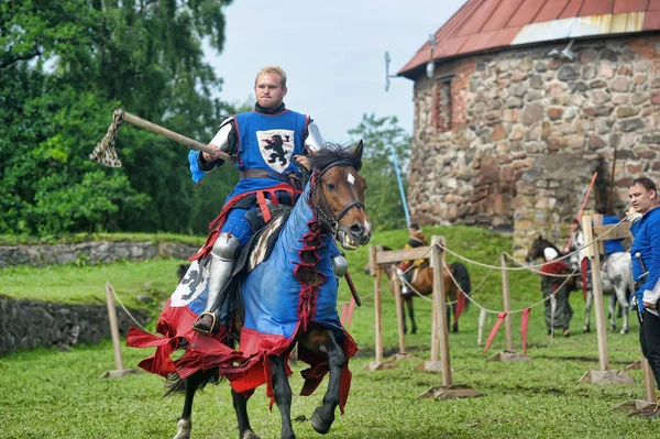 Knight on horse tournament. Army, ancient. — Stock Photo, Image