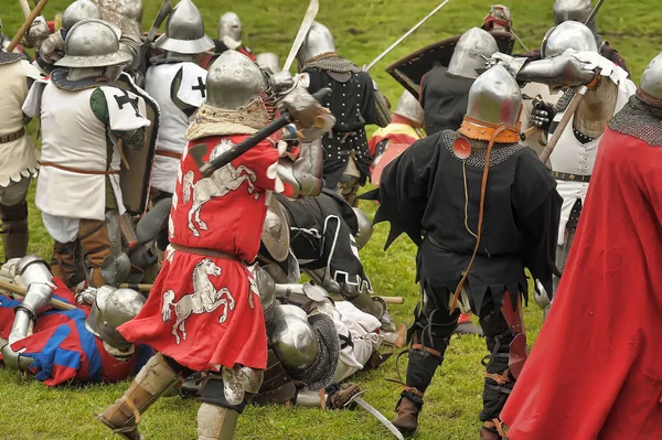 Knights in the field of fight. — Stock Photo, Image