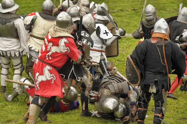 Knights in the field of fight. — Stock Photo, Image