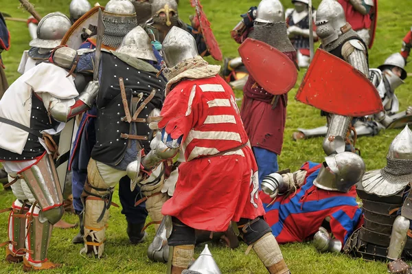 Cavalieri nel campo della lotta . — Foto Stock