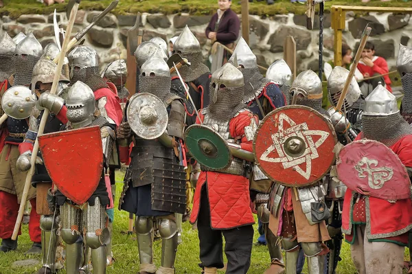 Knights in the field of fight. — Stock Photo, Image