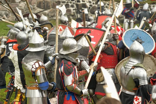 Cavalieri nel campo della lotta . — Foto Stock