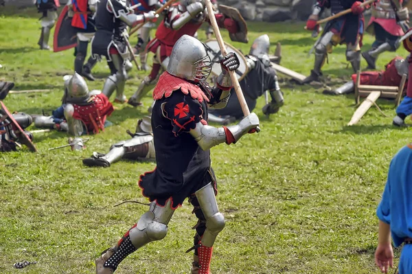 Knights in the field of fight. — Stock Photo, Image