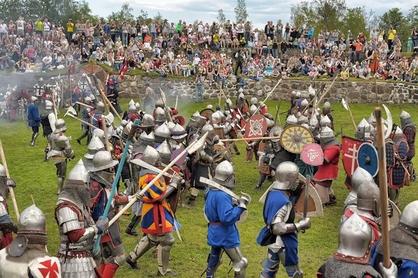 Ridders op het gebied van de strijd. — Stockfoto