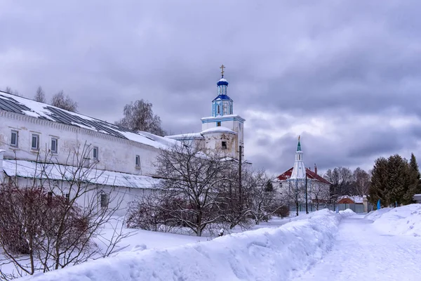 Райфский монастырь Божией Матери зимой — стоковое фото