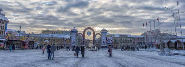 Decoratiuni de Anul Nou in Tula. Tula este un faimos destinatar turistic — Fotografie, imagine de stoc