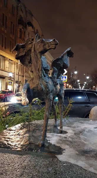 Скульптура Пегас на вул. Велика Конюшна — стокове фото
