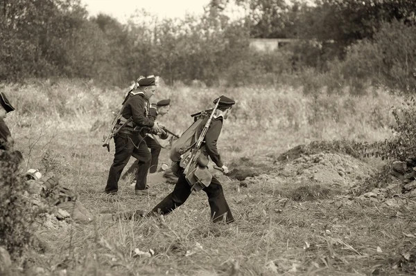 Soldati sovietici della seconda guerra mondiale durante la battaglia per — Foto Stock