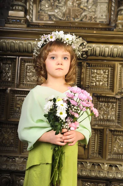 Flower Girl. Rubia, artística . — Foto de Stock