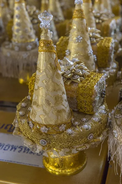 Beautiful golden chapel of Wat Paknam Jolo, Bangkhla, Chachoengsao — стоковое фото