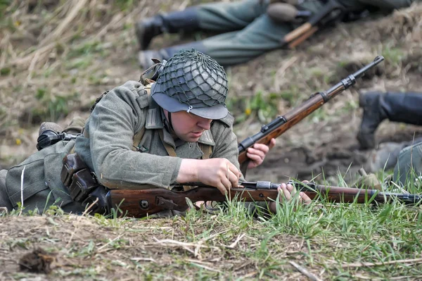 Німецькі солдати Другої світової війни з реконструкції — стокове фото