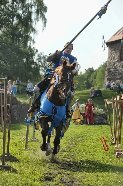 Historical reconstruction of the Legends of the Norse Vikings. A — Stock Photo, Image