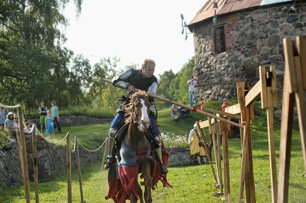 Historische Rekonstruktion der Legenden der nordischen Wikinger. a — Stockfoto