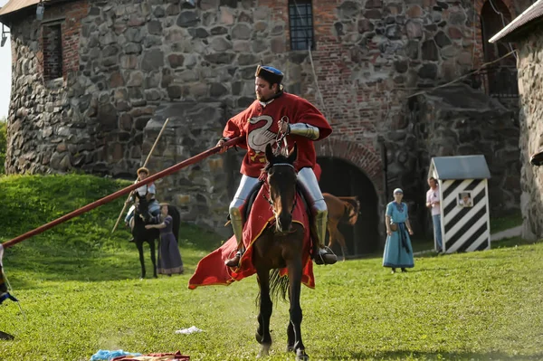 Reconstrucción histórica de las Leyendas de los Vikingos Nórdicos. A — Foto de Stock