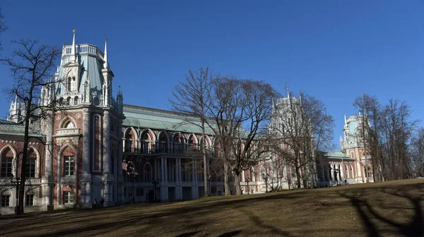 Tsaritsyno parque e torre edifícios — Fotografia de Stock