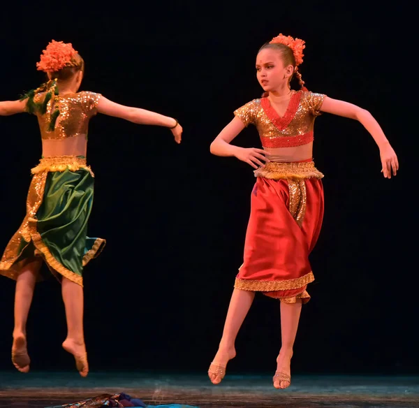 Rusia San Petersburgo 2019 Danza Clásica India Los Niños Escenario — Foto de Stock