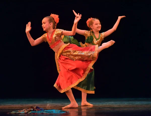 Russia Petersburg 2019 Indian Classical Dance Children Stage Performance Children — Stock Photo, Image