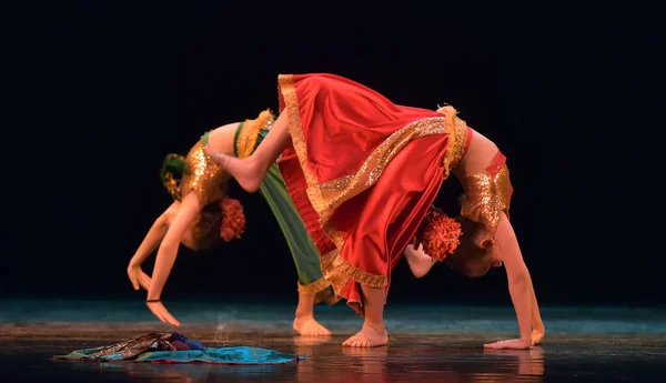 Russland Petersburg 2019 Der Klassische Indische Tanz Kinder Auf Der — Stockfoto