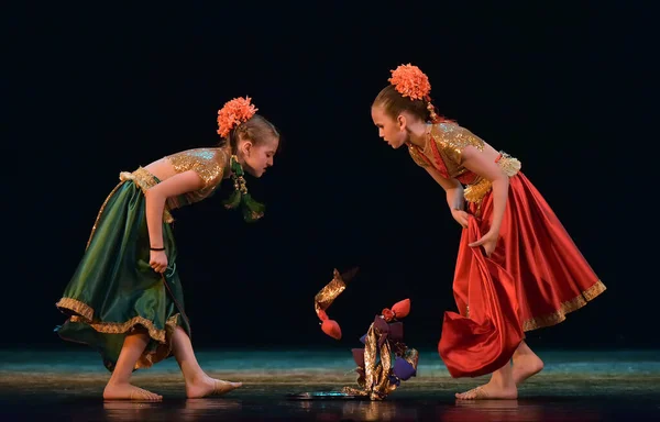 Rusia San Petersburgo 2019 Danza Clásica India Los Niños Escenario — Foto de Stock