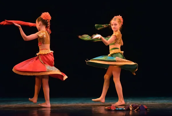 Russia Petersburg 2019 Indian Classical Dance Children Stage Performance Children — Stock Photo, Image