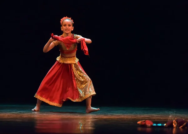 Russia Petersburg 2019 Indian Classical Dance Children Stage Performance Children — Stock Photo, Image