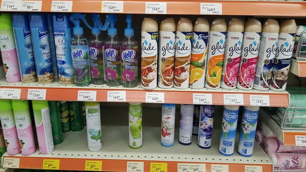 Russia San Pietroburgo 2020 Deodoranti Ambienti Supermercato — Foto Stock