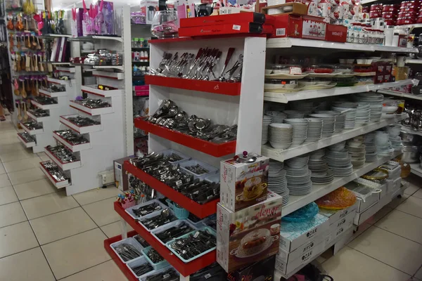 Turquía Kemer 2018 Tienda Con Productos Utensilios Para Hogar —  Fotos de Stock