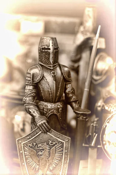Knightly Armor Figurine Close — Stock Photo, Image