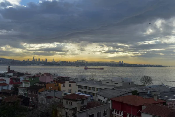 Turquie Istanbul 2018 Coucher Soleil Sur Ville Vue Sur Borfort — Photo