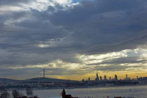 Turquía Estambul 2018 Puesta Sol Sobre Ciudad Vista Del Borfort — Foto de Stock