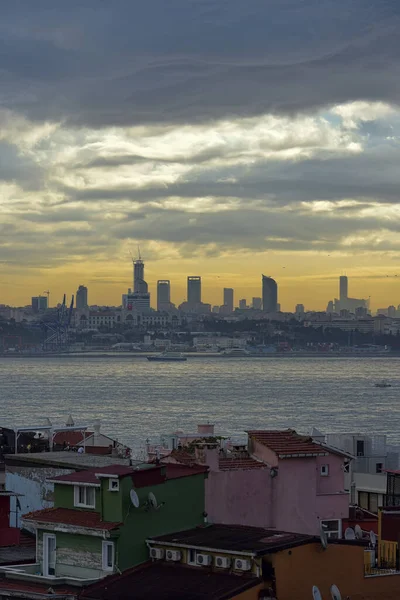 Turquie Istanbul 2018 Coucher Soleil Sur Ville Vue Sur Borfort — Photo