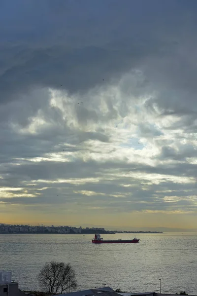 Türkiye Stanbul 2018 Günbatımı Borfort Manzarası Kentin Yerleşim Alanları — Stok fotoğraf