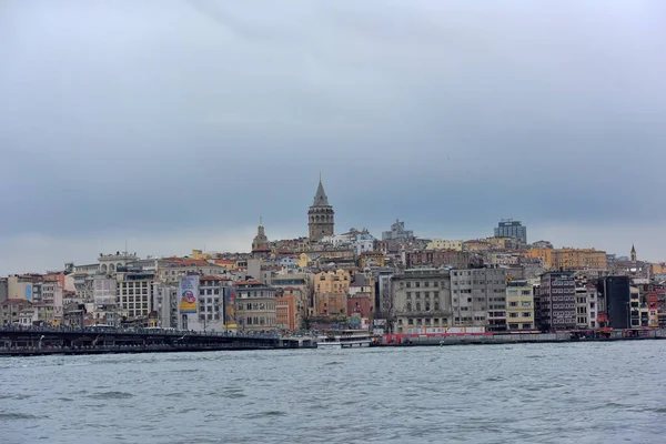 Törökország Isztambul 2018 Kilátás Galata Toronyra Isztambulban Esős Időben Törökország — Stock Fotó