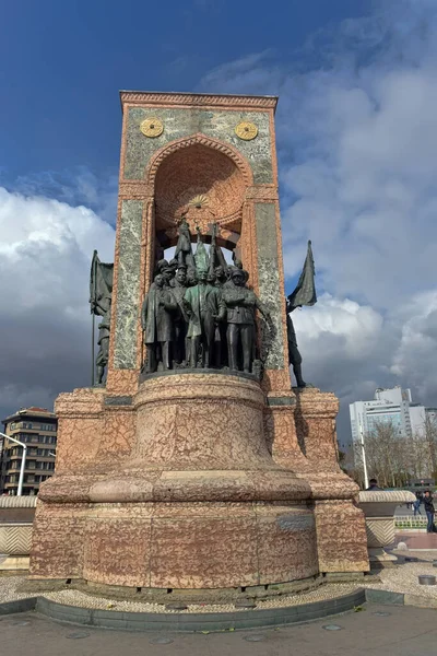 Turkije Istanbul 2018 Monument Republiek Het Republikeinse Monument Een Beroemd — Stockfoto