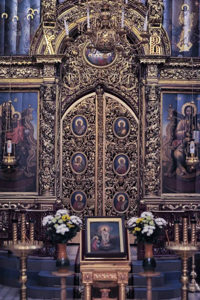 Russia Pskov 2019 Interior Icons Holy Trinity Cathedral — Stock Photo, Image