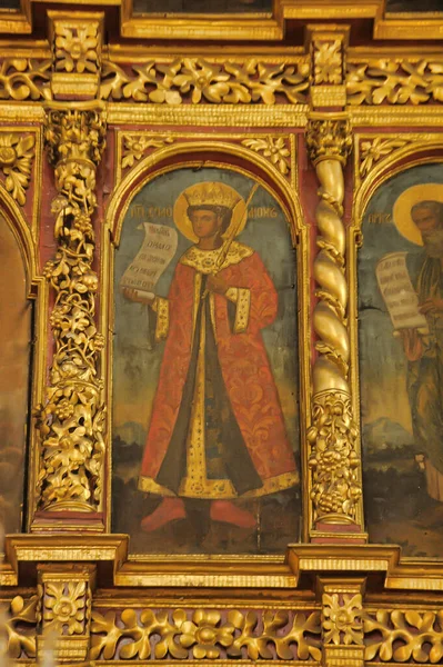 Russie Pskov 2019 Intérieur Icônes Cathédrale Sainte Trinité — Photo