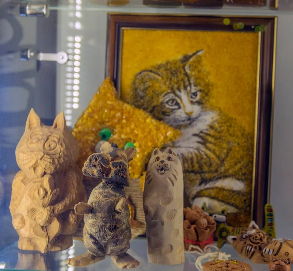 Zelenogradsk Russia 2020 Murarium Cats Museum Collezione Gatti Arte Nella — Foto Stock