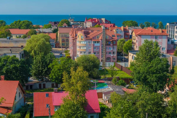 Zelenogradsk Rosja 2020 Wspaniały Krajobraz Miasta Który Można Zobaczyć Tarasu — Zdjęcie stockowe
