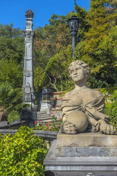 Krim Jalta 2020 Frauenskulptur Sphinx Massandra Palast Jalta Krim — Stockfoto