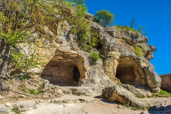 Crimea Bakhchisarai 2020 Pozostalosci Sredniowiecznego Fortess Miasto Wedlug Innych Zrodel — Zdjęcie stockowe