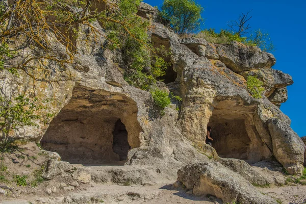 Crimea Bakhchisarai 2020 Pozostalosci Sredniowiecznego Fortess Miasto Wedlug Innych Zrodel — Zdjęcie stockowe