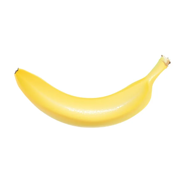 Banana Amarilla Plátano Realista Ilustración Detallada Aislado Blanco Elemento Diseño — Archivo Imágenes Vectoriales