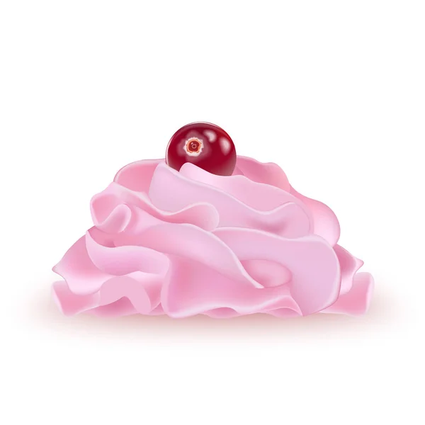 Mirtillo Cima Alla Panna Montata Gelato Yogurt Cupcake Torta Illustrazione — Vettoriale Stock
