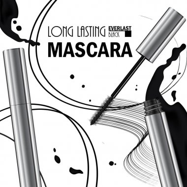 Kozmetik prim maskara p tanıtımı için güzel poster