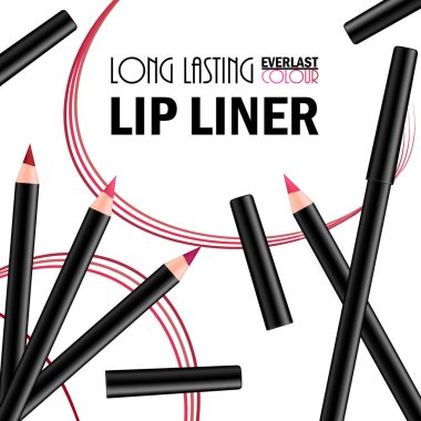 Kozmetik prim tanıtımı için güzel dudak liner poster