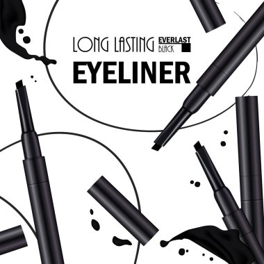 Güzel eyeliner Pen afiş kozmetik promosyon için Prem